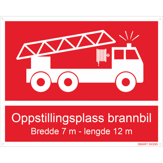 Oppstillingsplass Brannbil, B. 7m, L.12m