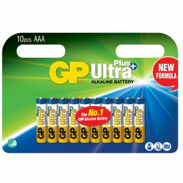 GP Ultra Plus Alkaline AAA-batteri, 24AUP/LR03, 10-pakk